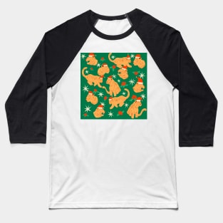 Groovy Tiger Christmas pattern Baseball T-Shirt